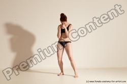 Underwear Martial art Woman White Moving poses Average long brown Dynamic poses Academic